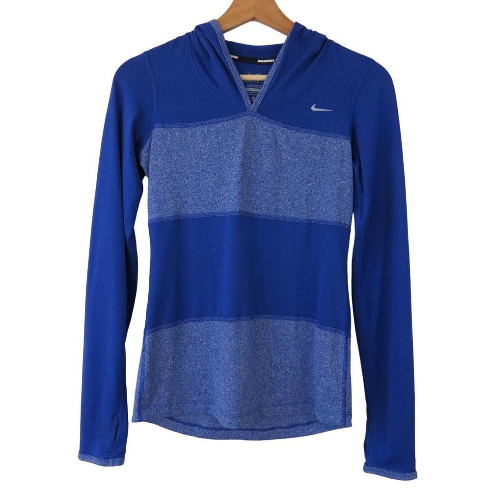 NIKE Women's Purple Stripe Dri-Fit Lightweight Running Hoodie XS